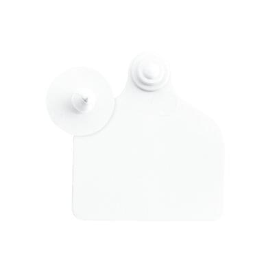 Ear tag Maxi + push button (71 mm x 63 mm) | 20 pieces | white