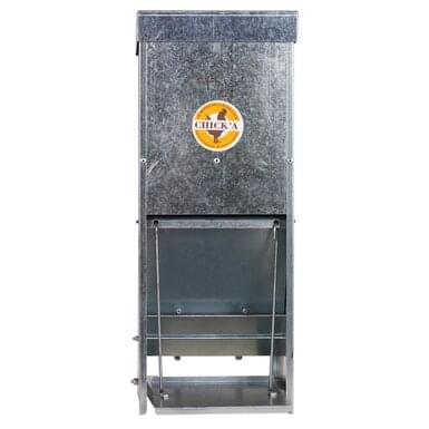 Geflügelfutterautomat mit Trittplatte | verzinkter Stahl (15 L)