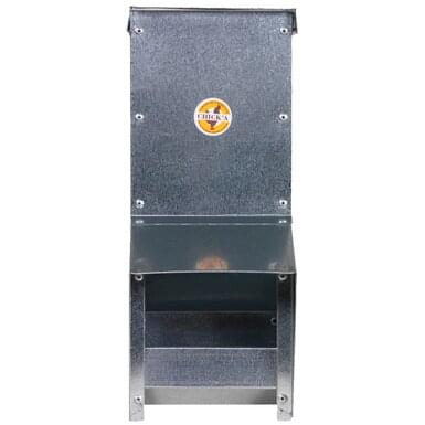 Geflügelfutterautomat mit Regenschutz | verzinkter Stahl (10 L)