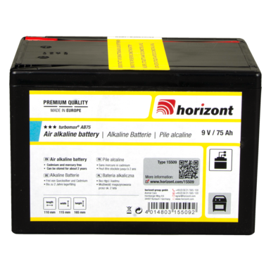horizont 9 V Alkaline-Batterie | turbomax® AB75 (9 V / 75 Ah)