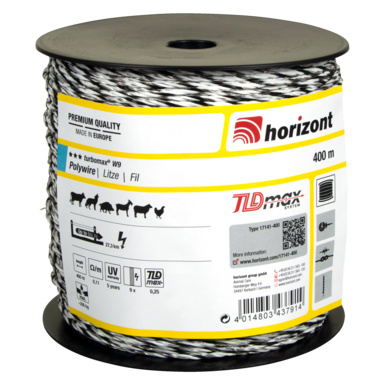 horizont Pasture fence strand turbomax® W9 | 400 m | 9 x 0.25 mm