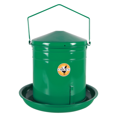 Metal hopper feeder | enameled (10 L) | green